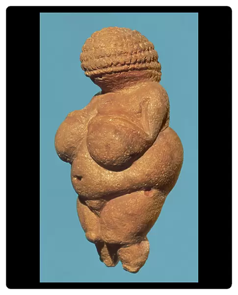 The Venus of Willendorf, side view, c.30000-18000 BC (limestone coloured with red ochre)