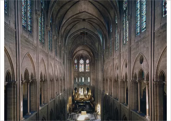 La cathedrale Notre Dame de Paris, Paris 4. Construction from 1160, rehabilitation by Viollet Le Duc, 19th century