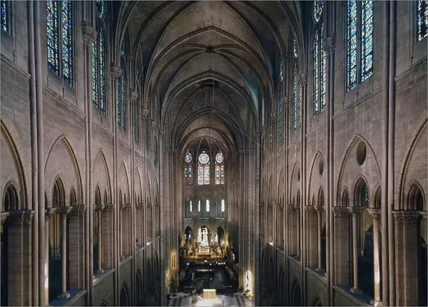 La cathedrale Notre Dame de Paris, Paris 4. Construction from 1160, rehabilitation by Viollet Le Duc, 19th century