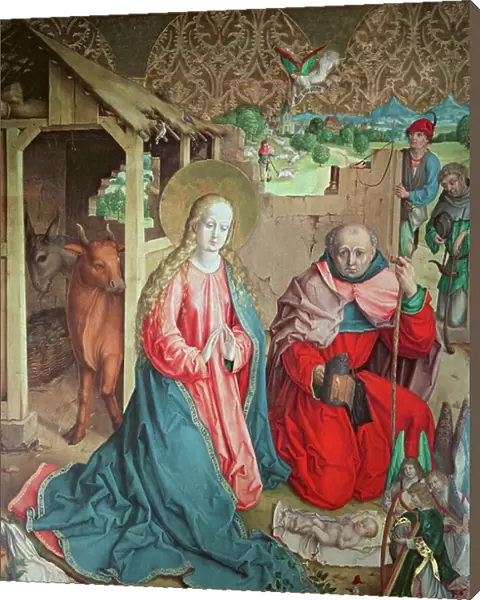 Adoration of the Shepherds, far left panel from the retable on the high altar, 1480 (oil on panel)