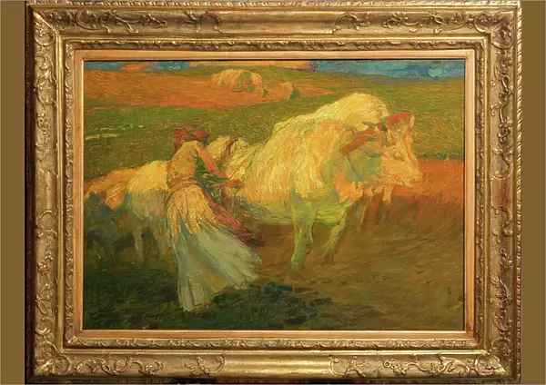 The Ploughing (oil on cardboard)