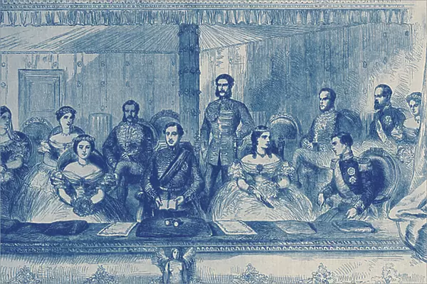 Edward VII and Queen Alexandra of England at the Opera in London, 19th century (engraving)