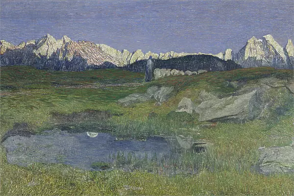 Alpine Landscape at Sunset, 1895-98 (oil on canvas)
