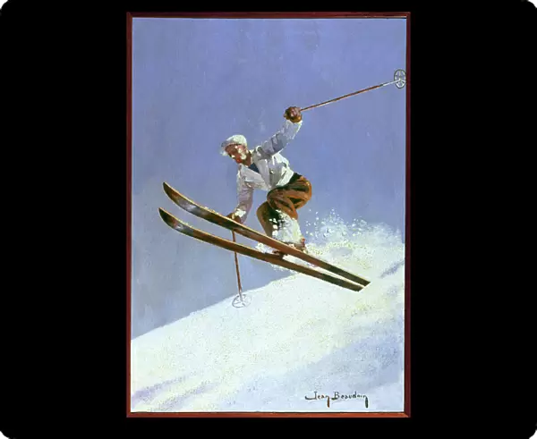 A skier in the Alps, ca 1930 (Painting)
