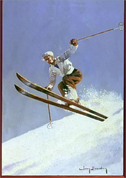 A skier in the Alps, ca 1930 (Painting)