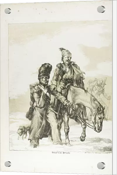 The Return from Russia, 1818 (lithograph in black with tan tint stone on ivory wove paper)