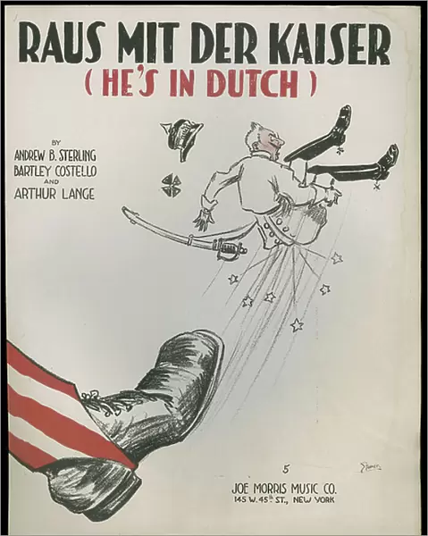 Raus Mit Der Kaiser (Hes in Dutch), 1917 (print)