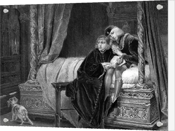 Edward V and the Duke of York in the Tower, 1836 (engraving)