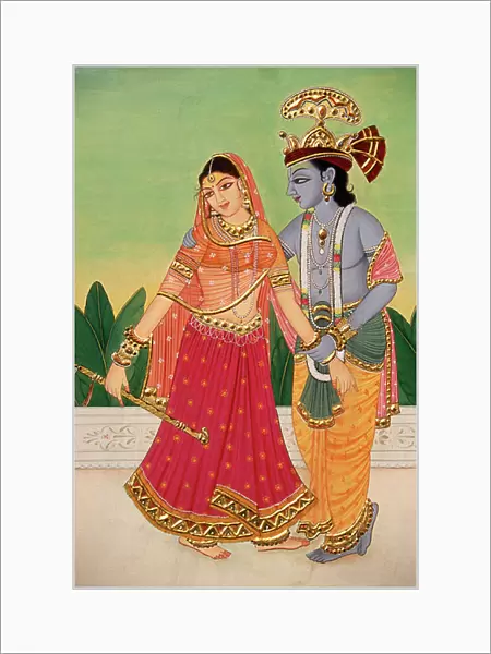 Radha Krishna Miniature Painting on Paper