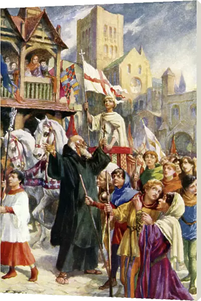 The Children's Crusade, 1212 (colour litho)