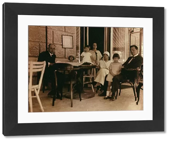 Group of people photographed in a cafe in Pula