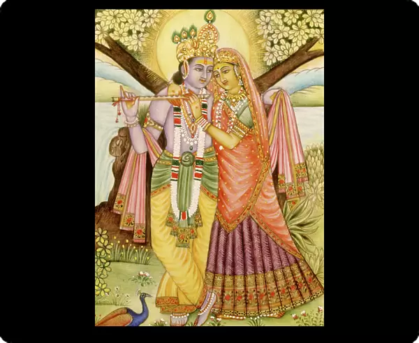 Radha Krishna Miniature Painting on Ivory