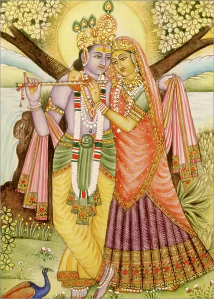 Radha Krishna Miniature Painting on Ivory