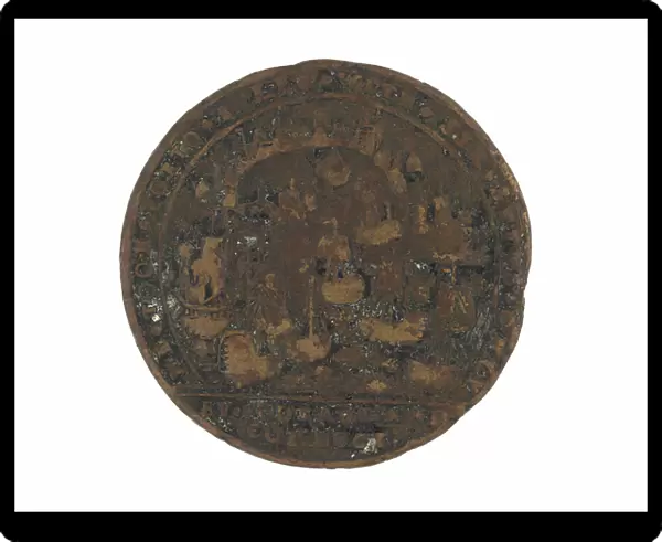 Bronze medallion commemorating the capture of Porto Bello by Admiral Vernon, 1739 (Medallion commemorating the capture of Porto Bello by Admiral Vernon 1739)