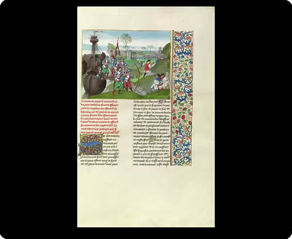 The English Besieging La Rochelle, 1480-83 (tempera colours, gold leaf, gold paint & ink)