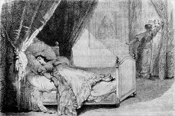 Illustration for 'La Chartreuse de Parme' by Stendhal, 1883 (engraving)