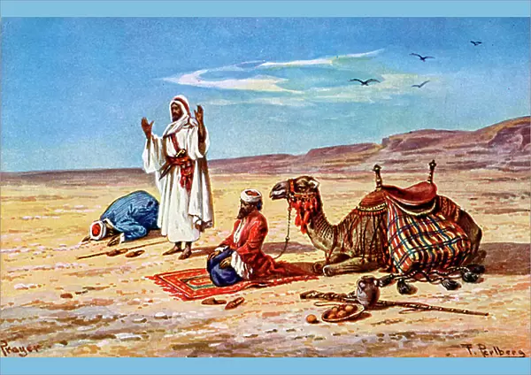 Moslem Arabs at prayer