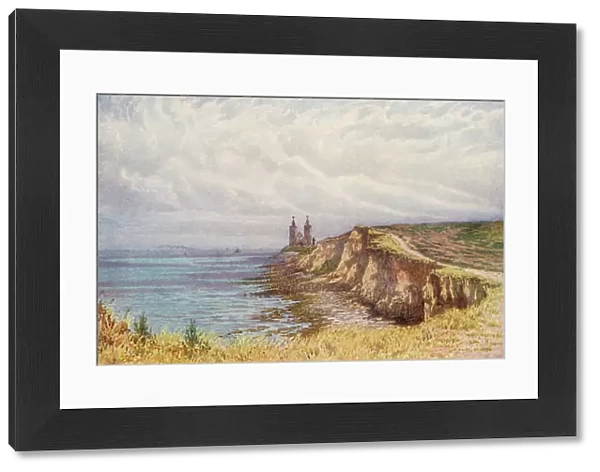 Reculver from the West (colour litho)