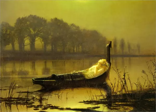 The Lady of Shalott Signed and dated in ocher paint, lower right: Atkinson