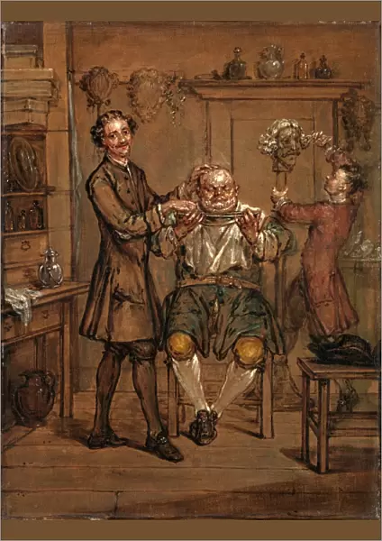 The Barber The Barbers Shop, Marcellus Laroon the Younger, 1679-1772, British
