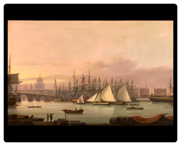 The Port of London Signed and dated in black paint, lower left: Luny | 1798