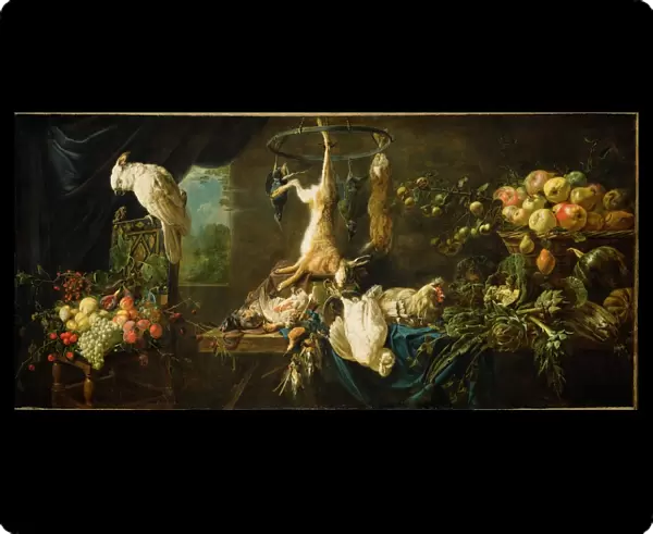 Still Life with Game, Vegetables, Fruit and a Cockatoo