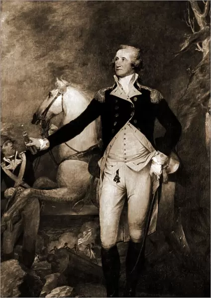 George Washington, full-length portrait by horse, Washington, George, 1732-1799, Horses