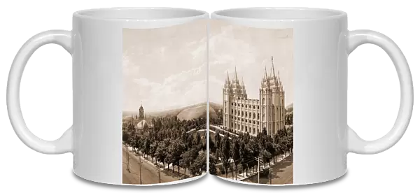 Temple Square, Salt Lake City, Jackson, William Henry, 1843-1942, Tabernacles, Buildings