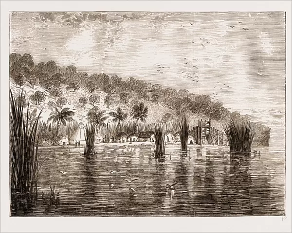 Camp on Lake Tanganyika, Africa, 1876