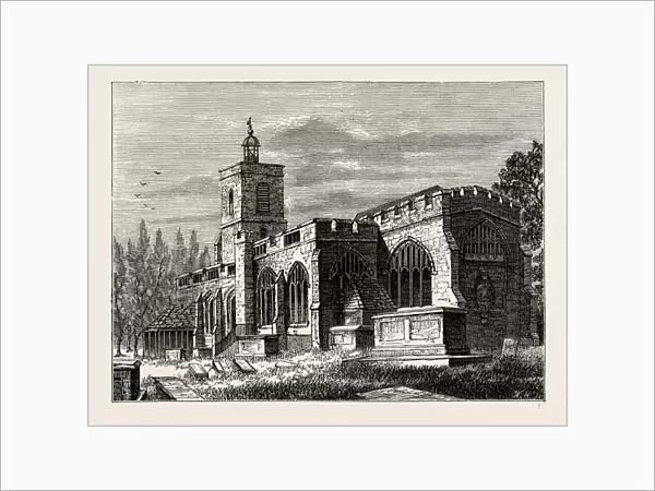 ST. DUNSTAN S, STEPNEY. London, UK, 19th century engraving