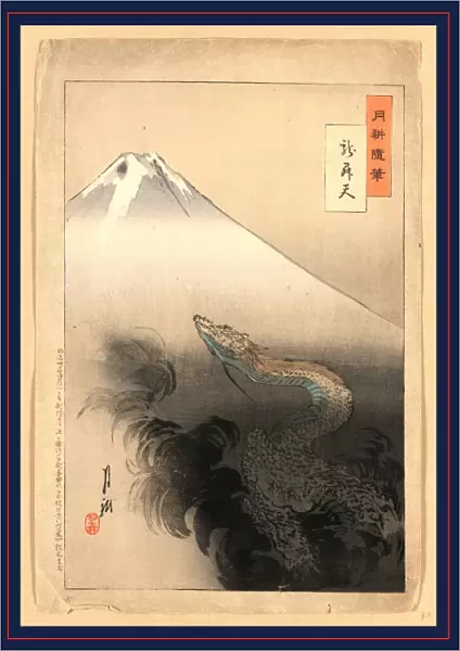 RyA shActen, Dragon rising to the heavens. Ogata, GekkAc, 1859-1920, artist, 1897