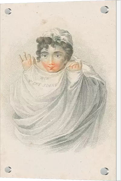 Female figure in drapery, Ludwig Gottlieb Portman, Schiavonetti, 1787 - 1828