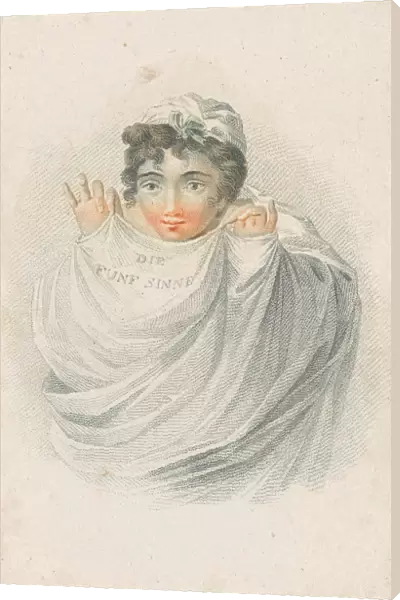 Female figure in drapery, Ludwig Gottlieb Portman, Schiavonetti, 1787 - 1828