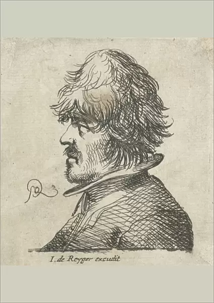 Portrait Bust of a man with fishing hat, J. de Reyger Pieter Jansz. Quast, 1615 - 1647