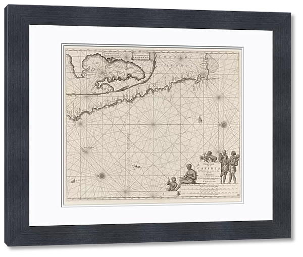 Sea chart of the coast of Namibia and South Africa, Jan Luyken, Johannes van Keulen (I)