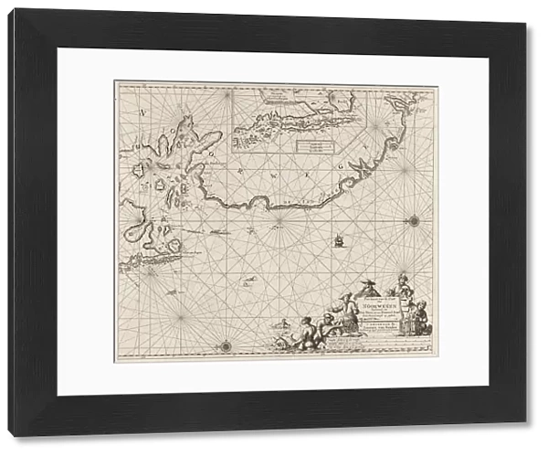 Sea chart of part of the coast of Norway, print maker: Jan Luyken, Johannes van Keulen I