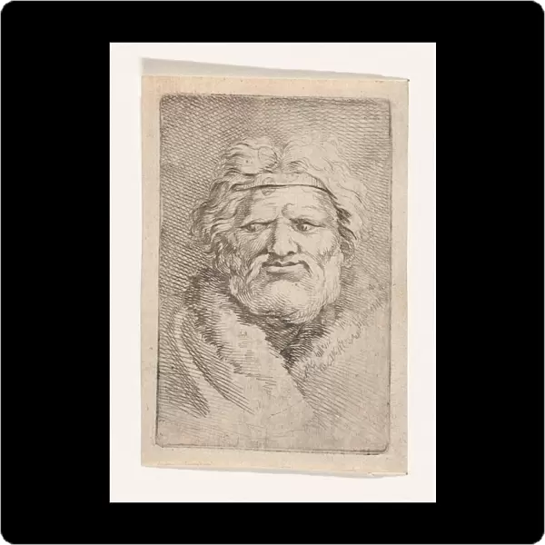 Bust of a man, print maker: Samuel van Hoogstraten possibly