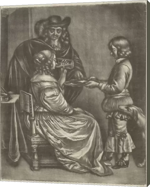 Drinking lady, Jan van Somer, Gerard ter Borch (II), 1676