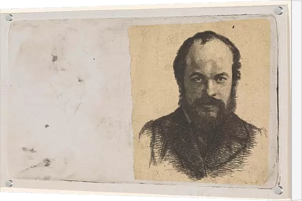 Portrait of Jan Weissenbruch, print maker: Frederik Hendrik Weissenbruch, 1863