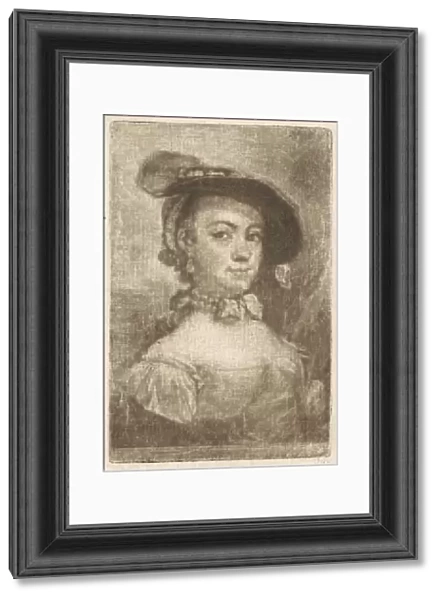 Bust of a woman with a hat, Aert Schouman, 1720 - 1792