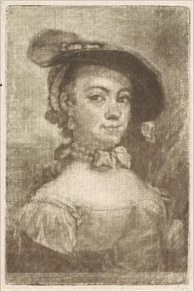 Bust of a woman with a hat, Aert Schouman, 1720 - 1792