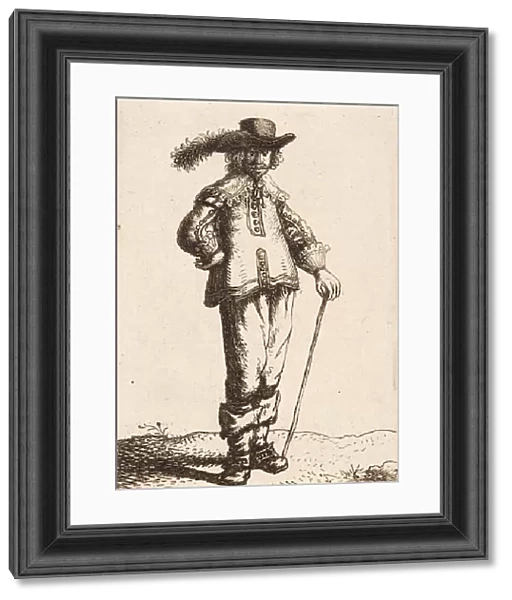 Man with hat and cane, Jan Gillisz. van Vliet, 1635