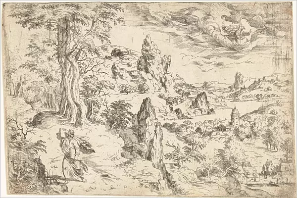 Moses with the tablets of the Law, Hieronymus Cock, c. 1555 - c. 1600