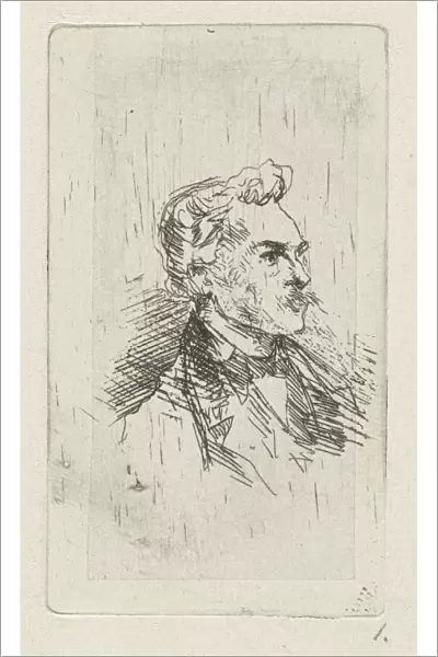 Portrait of artist Frederik Hendrik Weissenbruch, Bernardus Johannes Blommers, 1855