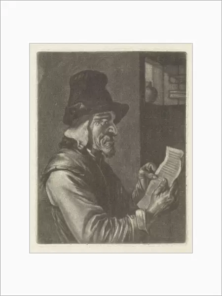Letter Reading man, Jan van der Bruggen, Jan Verkolje (I), 1659 - 1740