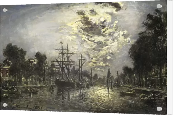 Rotterdam in the moonlight, Johan Barthold Jongkind, 1881
