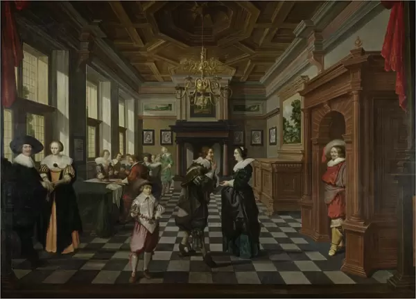 An Interior, One of a seven-part room decoration, Dirck van Delen, 1630 - 1632