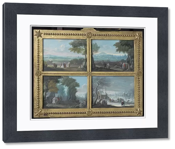 Four Landscapes Representing the Four Seasons, Jacques-Guillaume van Blarenberghe