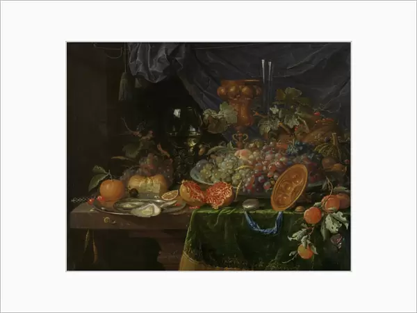 Still Life with Fruit and Oysters, Abraham Mignon, 1660 - 1679