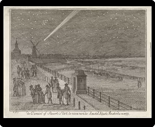 Comet above Amsterdam, The Netherlands, 1769, The Netherlands, Aert Schouman, 1769
